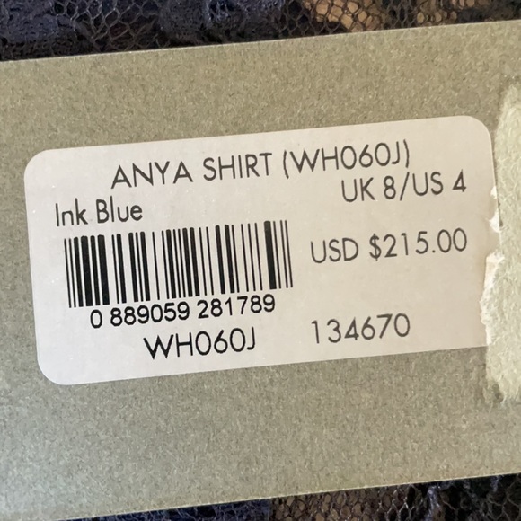 NWT All Saints Anya navy lace embroidered top 4 - Picture 11 of 13